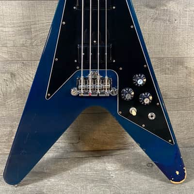 Gibson Flying V Bass 1981 Transparent Blue image 2