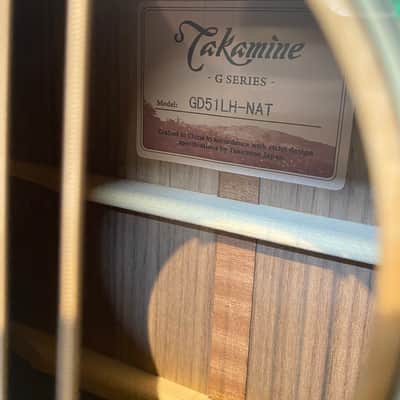 Takamine GD51 Left-handed Dreadnought, Spruce top, Rosewood back and sides in Natural Gloss - NEW image 13