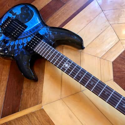 NEW DBZ Barchetta Neck Thru Electric Guitar- Floyd Rose-Trans Blue, Skull Gloss Korea image 10