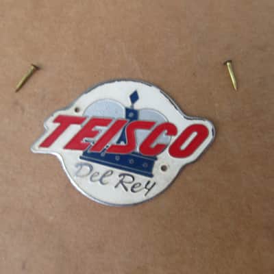 1960s Vintage Teisco Del Rey Guitar Headstock Logo with Mounting Pins Japan Made image 3