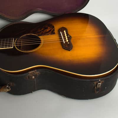 Gibson  J-55 Flat Top Acoustic Guitar (1940), ser. #758F-14, original black - red line hard shell case. image 12