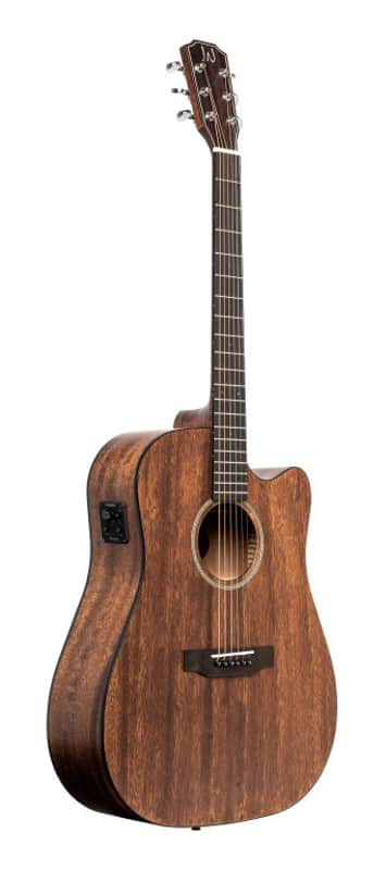 J.N GUITARS Cutaway Acoustic-electric Dreadnought Guitar With Solid Mahogany Top Dovern Series image 1
