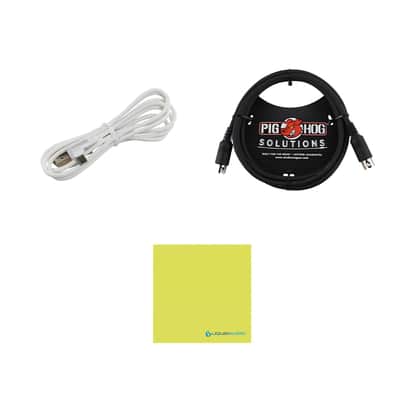 Arturia KeyLab Essential 61 mk3 MIDI Controller Bundle w/ Pig Hog Solutions PMID06 6ft MIDI Cable, USB Cable & Liquid Audio Polishing Cloth (White) image 5