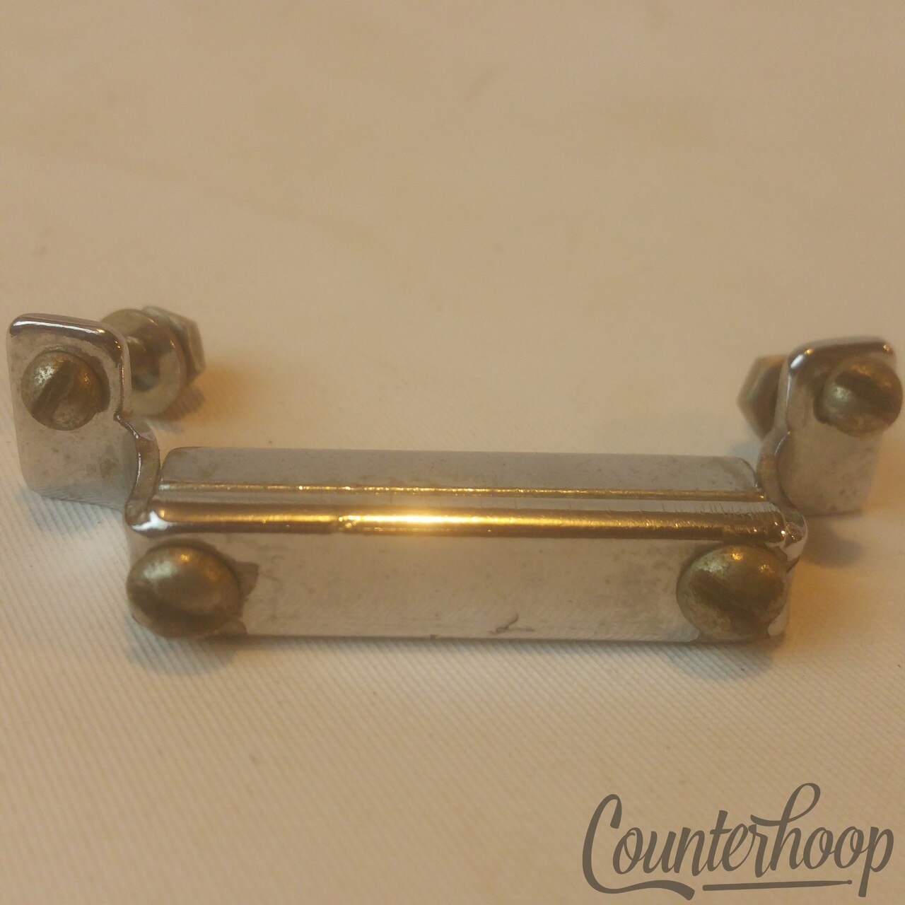Gretsch Chrome Snare Drum Butt Plate 1 15/16" Vintage USA Round Badge RB 50s* — main photograph