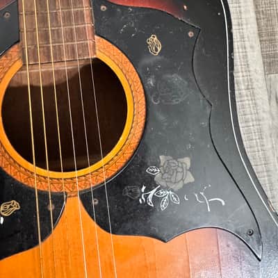 Vintage Tiesco Checkmate Guitar 1970 Sunburst 6 String Classical Flattop image 6