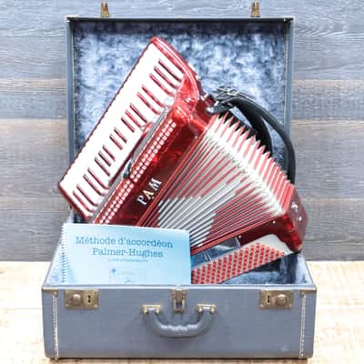 PAM Accordion 120-Bass 41-Key 5-Treble Switch Red Piano Accordion w/Case image 7