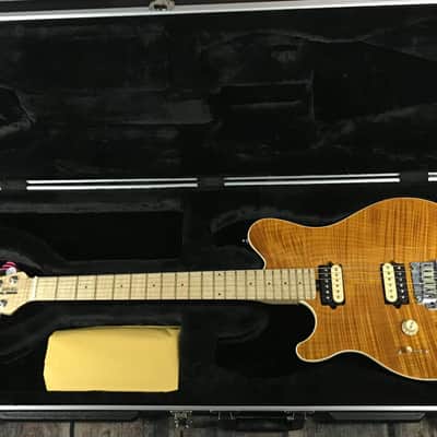 Ernie Ball MusicMan Left Handed Axis Super Sport Electric Guitar- Trans Gold Flame image 9
