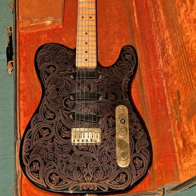 Fender James Burton Telecaster 1991 - Black with gold paisley pattern image 5