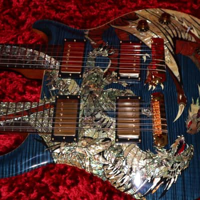 PRS Paul Reed Smith 20th Anniversary Dragon Doubleneck Whale Blue image 3