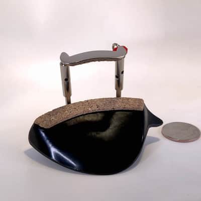 3/4 Violin Chinrest by Dresden, Normal Plate, Corked, Standard Plastic Incl Adjustment Pin Key, "A" Quality image 2