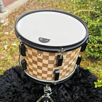 Restored Sonor Swinger Action Vintage 70s Set with Teardrop Badges - Checkerboard Veneer image 16