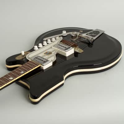 National  Val-Pro 88 Semi-Hollow Body Electric Guitar (1963), ser. #T-86077, original black alligator hard shell case. image 7