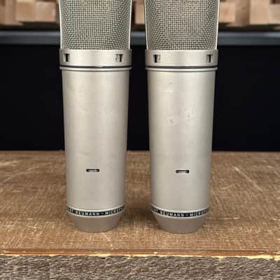 Vintage Neumann U87 Condenser Microphone Matched Stereo Pair! One SN Apart! 1971 U 87 With Swivel Mounts. Rare! image 8
