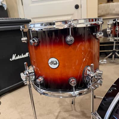 DW Design Series Frequent Flyer 12/14/20/5x14" 4pc Shell Pac with additional 8” tom 2014 - Present - Tobacco Burst image 7