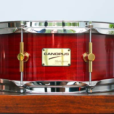 Canopus Mahogany 5.5" x 14" Snare Drum w/ VIDEO! MH-1455 Light Bordeaux Lacquer image 2