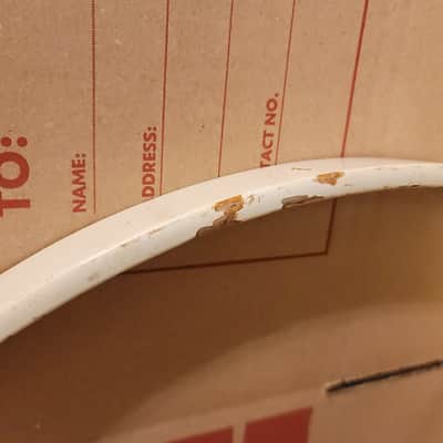 Vintage Tama Superstar 22" Piano White bass drum hoop, pair image 2