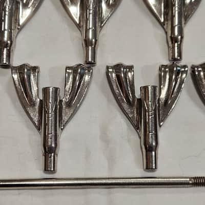 Vintage 1940s-50s WFL Ludwig Bass Drum 10-Lug Single Tension T-Rod Claw Set image 6