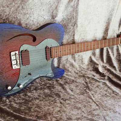 Build to Order GB Liuteria Traditional Tele Semi Hollow  red and blue image 19