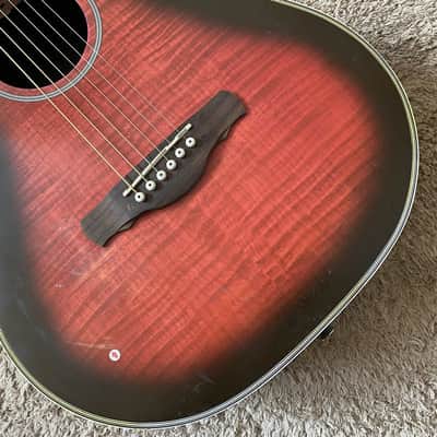 Daisy Rock Daisy Rock Red Burst Acoustic Guitar, Tiger Maple Top, Mahogany Neck, Rosewood Fingerboard - Red image 4
