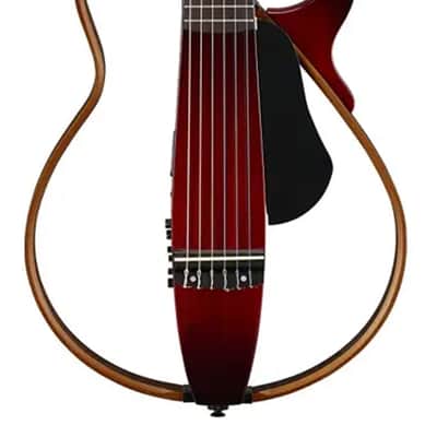 Yamaha SLG200N Nylon String Classical Silent Guitar - Crimson Red Burst image 2