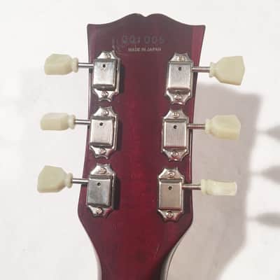 2000 Fuji-Gen Epiphone Japan Les Paul LPS-80 Long Tenon Honey Burst with Gibson Case, Headstock image 12
