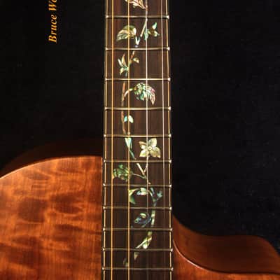 Handcrafted 4 String Tenor Guitar, Quilted Spalted Maple, Mahogany ARCH-BACK Cutaway , Vine Inlay, Soft-bag, Bruce Wei TG-2053 image 4