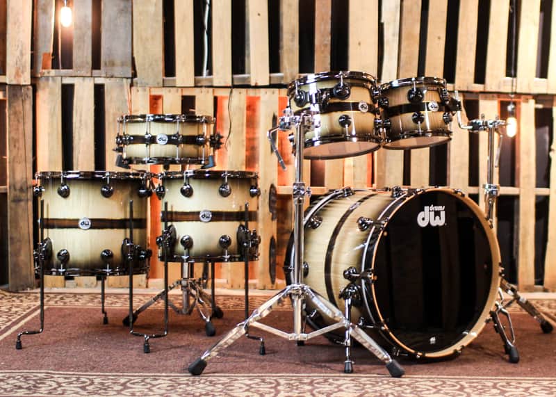 DW Collector's 333 Sycamore Ziricote Inlay Drum Set - 22,10,12,14,16,14sn - SO#1370116 image 1