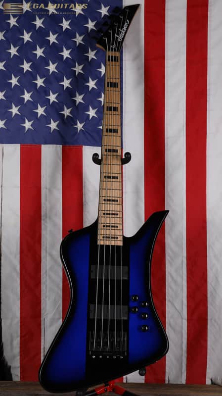 Jackson X Series David Ellefson Signature Kelly Bird V - Blue Stripe image 1