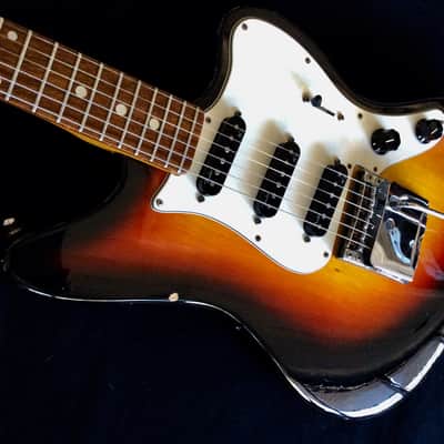 VINTAGE 1967 DOMINO SPARTAN 3 TONE SUNBURST MADE IN JAPAN MATSUMOKU  UPGRADED FENDER N3 SINGLE COIL image 7