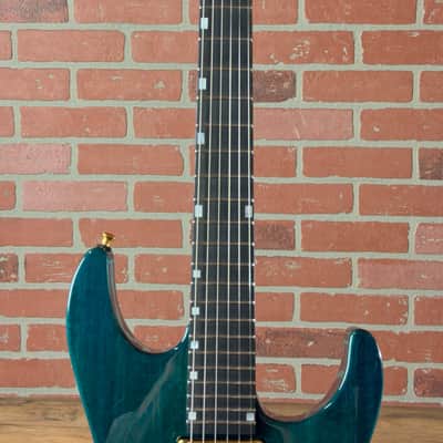 ESP USA M-II DX NT Mahogany Gold Hardware Electric Guitar - See Thru Aqua - Gold EMG 81X (Bridge) & 85X (Neck) Pickups image 7