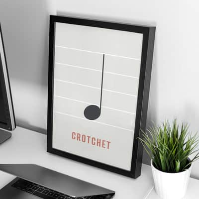 Crotchet Note Print - Music Theory Poster, Quarter Note, Piano Note Print, A4 Size image 1