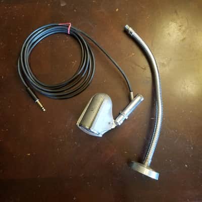 Astatic DNHZ Vintage Dynamic Mic and flex stand lo-fi hi-Z the commentator 1950s - hammered silver and chrome image 2