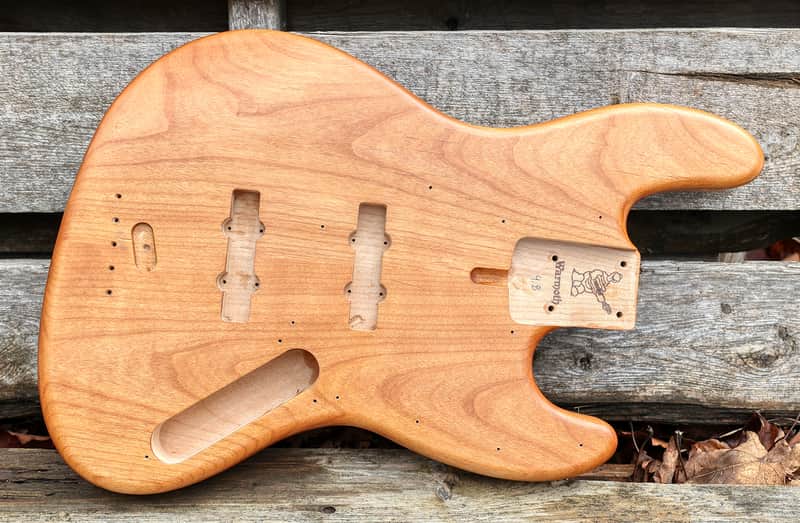 Warmoth Jazz Bass Body, Two Piece Light Alder, Oil Finish image 1
