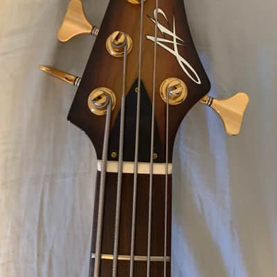Aria MIJ custom shop AVB-MIDI-05 5-string active Jazz bass 1990s with piezo system and pitch-to-MIDI image 4
