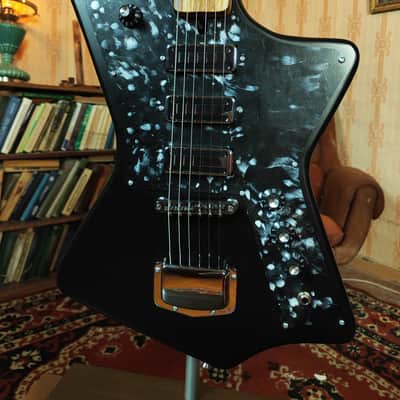 Krunk Ani Style Black Custom Guitar Soviet Era Reissue Rare USSR Retro image 9