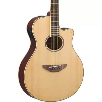 Yamaha APX600 Thinline Body Cutaway Acoustic-Electric Guitar, Natural image 2