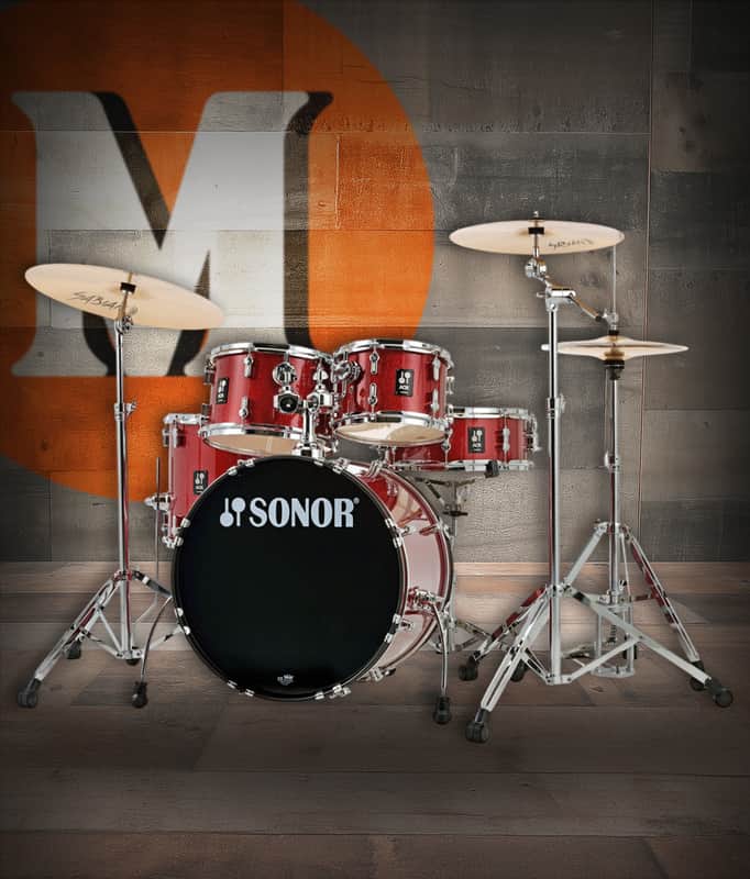 Sonor AQX Studio Drum Set - Red Midnight Sparkle w/ Hardware (AQX-STUDIO-NC-RMS) image 1