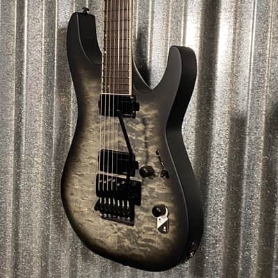 ESP LTD M-1007B 7 String Baritone Quilt Top Charcol Burst Guitar #3137 Used image 5