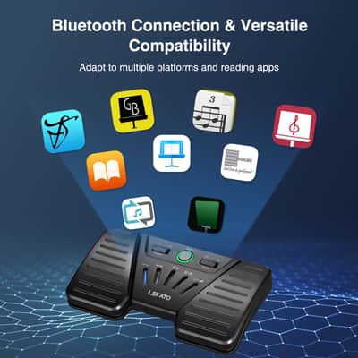 LEKATO Wireless Page Turner Pedal Bluetooth Foot Page Turner for Phone and Tablets Page Turning, Rechargeable Music Page Turner Pedal Ipad Wireless Page Turner for Playing Instruments App Controller image 2