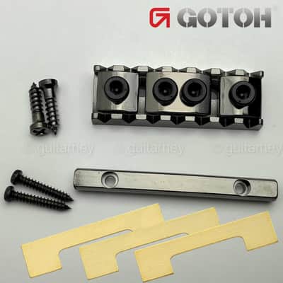 NEW Gotoh GLN-7 Locking Nut 7-String - Top Mount Type - 48mm Width - COSMO BLACK image 1