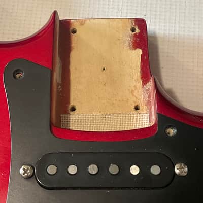 1983-84 Japan ESP Kramer Pacer Deluxe Globe Series Candy Apple Red Semi Loaded Guitar Body Floyd Ready image 6