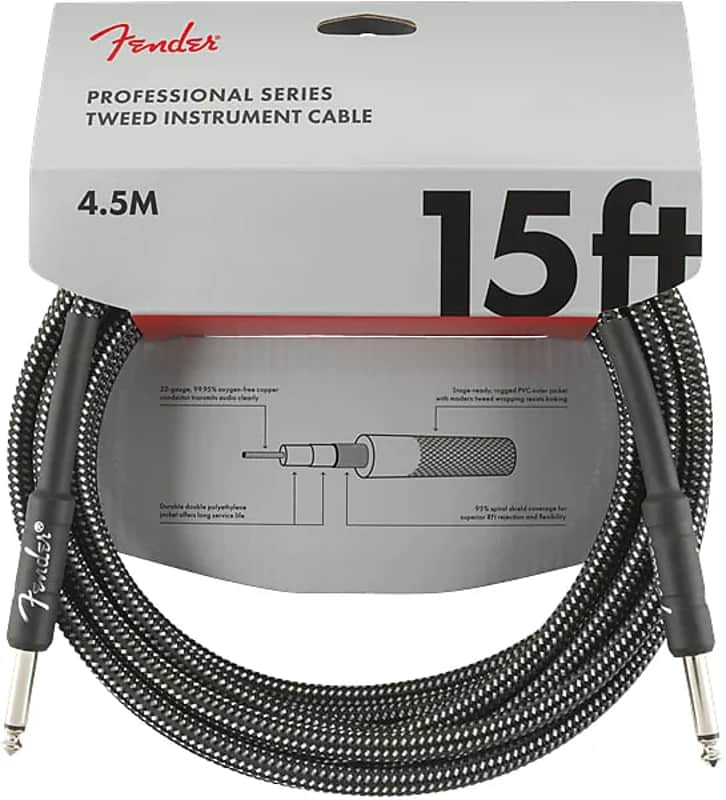 Fender Professional Series Straight / Straight TS Instrument Cable - 15' image 1