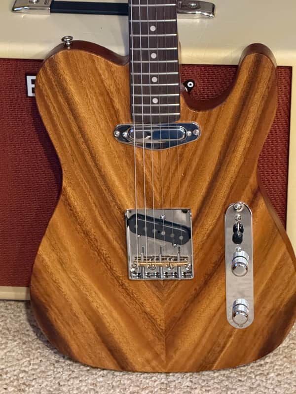 Custom Telecaster AAAA Chevron Koa Top Mahogany Body. Roasted Maple neck image 1