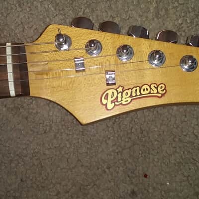 Pignose Stratocaster Electric Guitar Sunburst RARE Solid Wood Older Model image 3