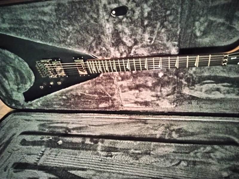 2021 Kramer Nite-V Plus (Floyd Rose)-Kramer OHSC-Jet Black Satin image 1