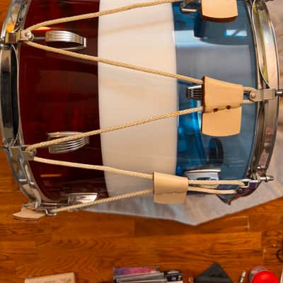 Ludwig Bicentennial Marching Snare 1976 - Acrylic-Red, White, and Blue image 17