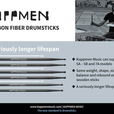 Kuppmen CFDS7A Carbon Fiber 7A Drum Sticks image 2