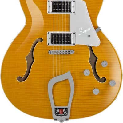 Hagstrom HSSUVIK57 Electric Guitar, Super Viking, Dandy Dandelion Flame image 1