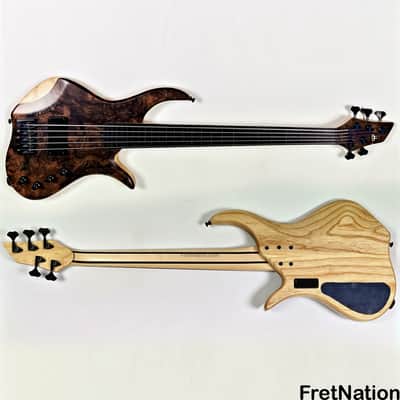 AC Guitars Krell 5-String Fretless Bass 34" Scale ACG Turkish Walnut 8.86lbs image 2
