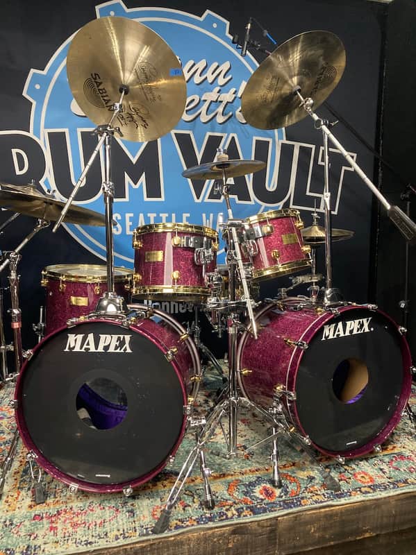 Carmine Appice’s Complete Mapex Orion Series Set, 6-Piece Plus Hardware and Cases! Excellent!! - Birdseye Transparent Violet image 1